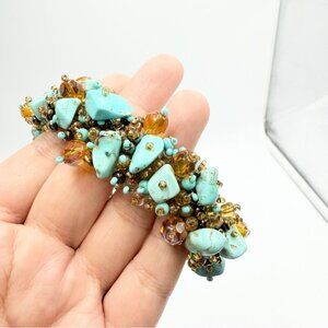 Magnetic Fair Trade Guatemalan Turquoise Beaded Bracelet